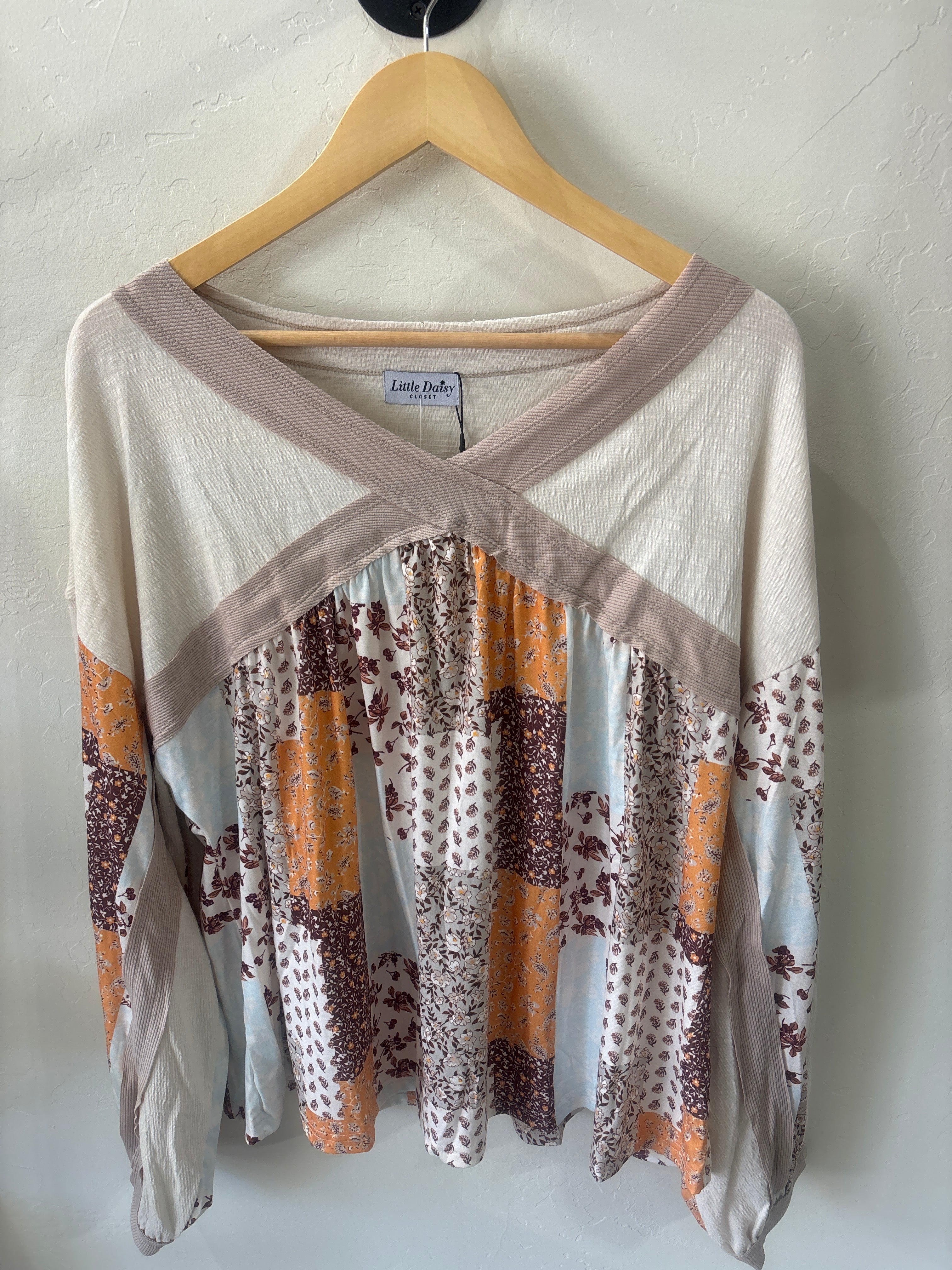 Flowy long sleeve with patch work