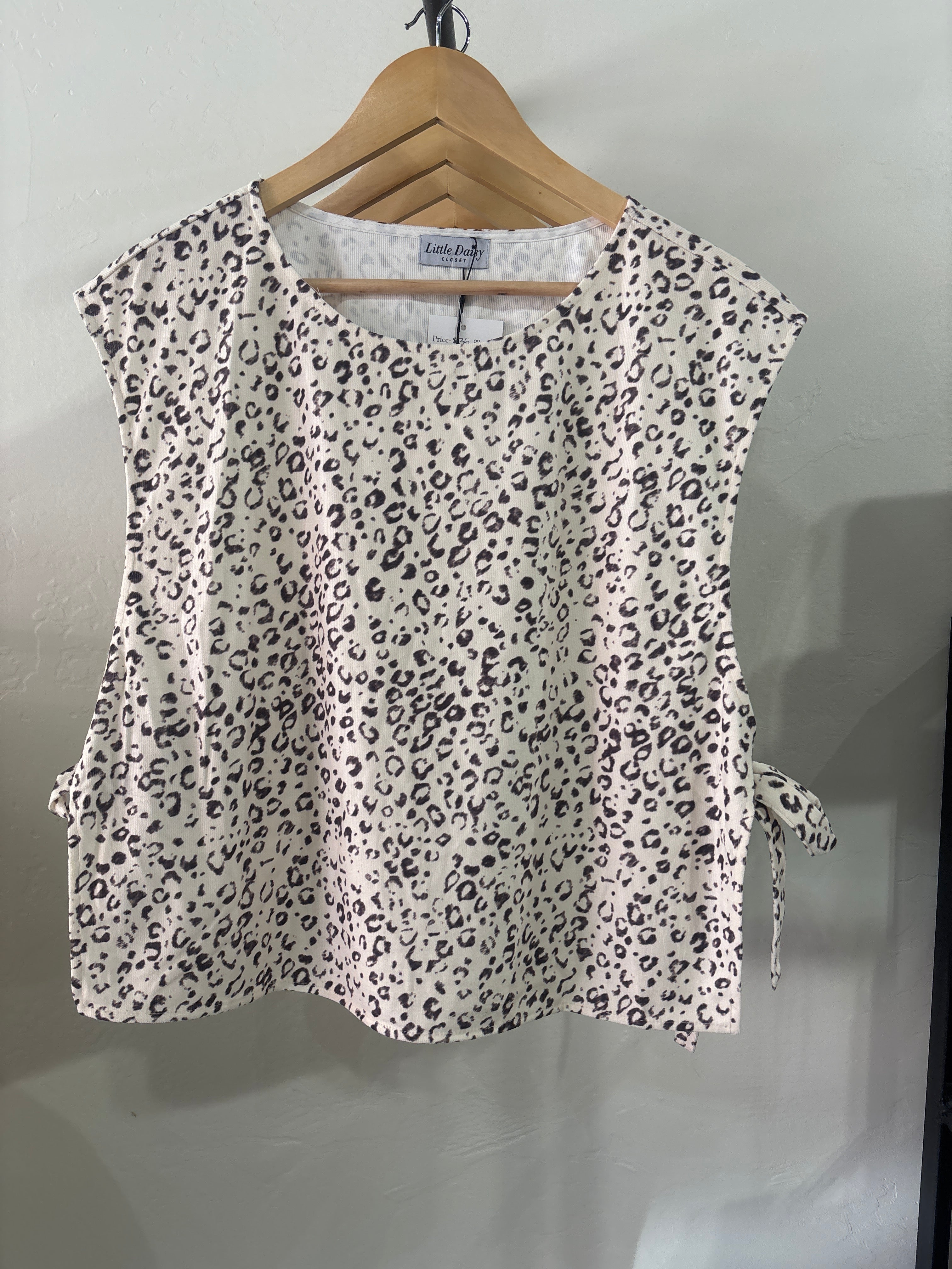 White animal print tank