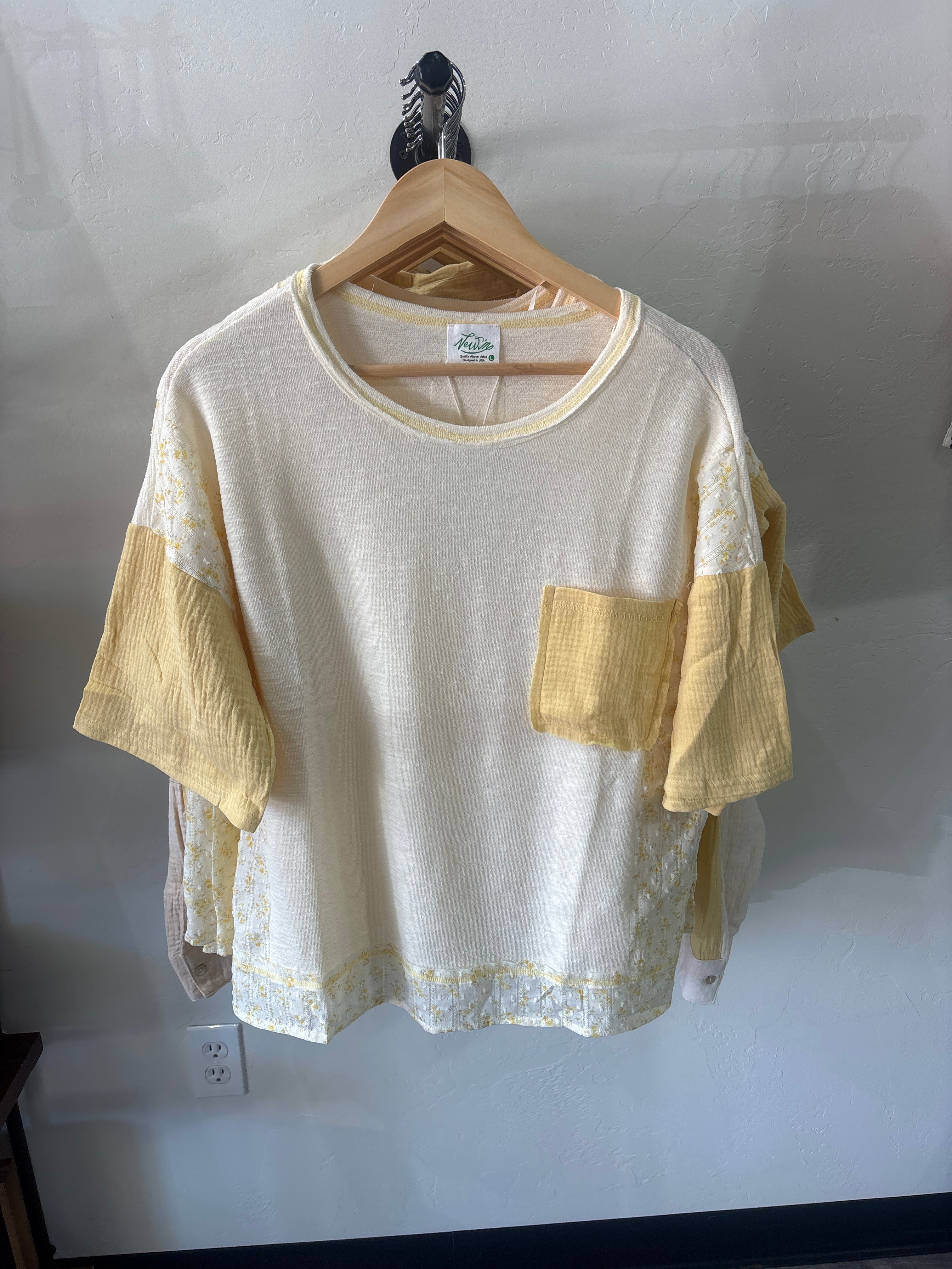 Yellow block color shirt