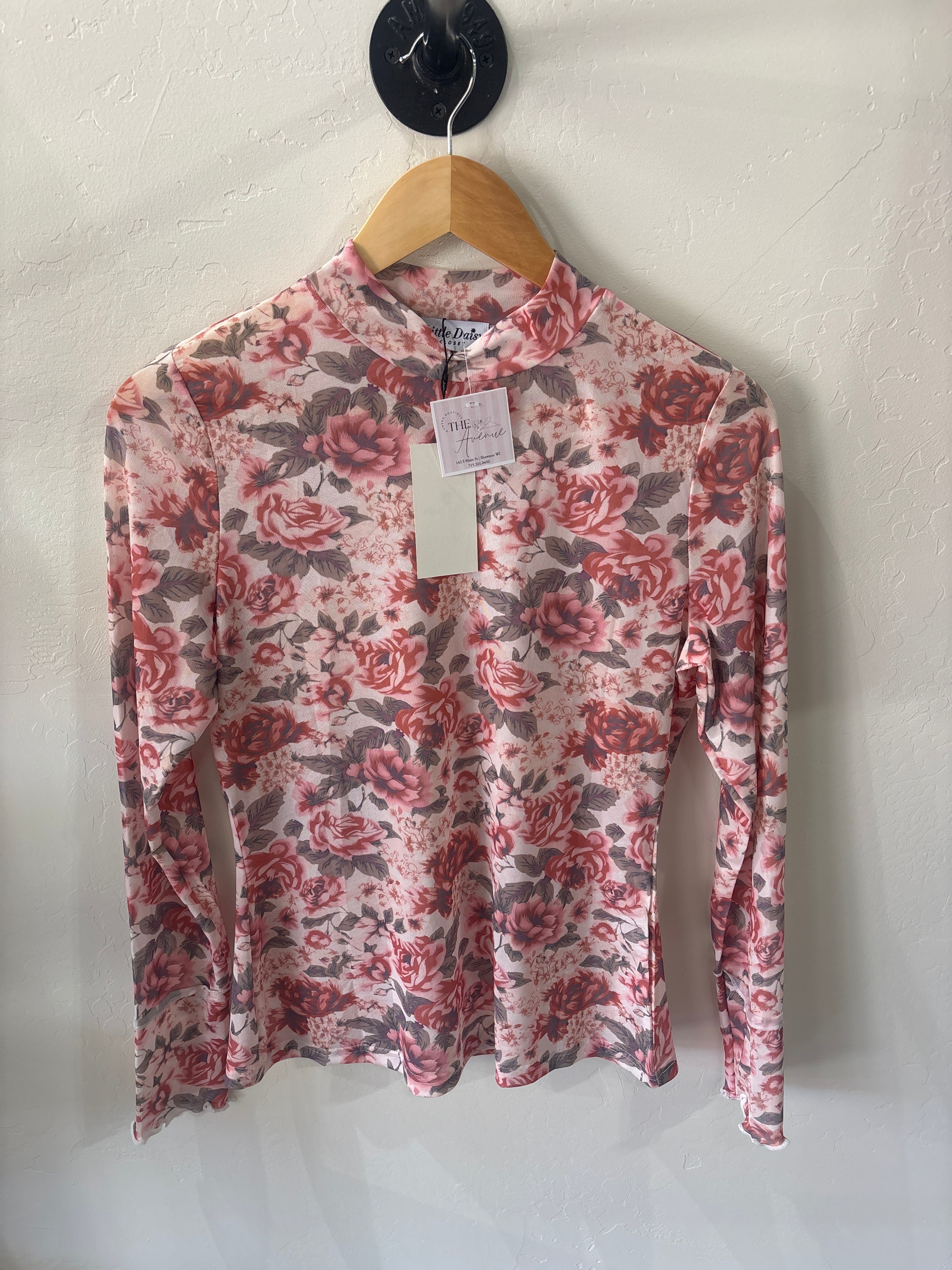 Floral lace under shirt