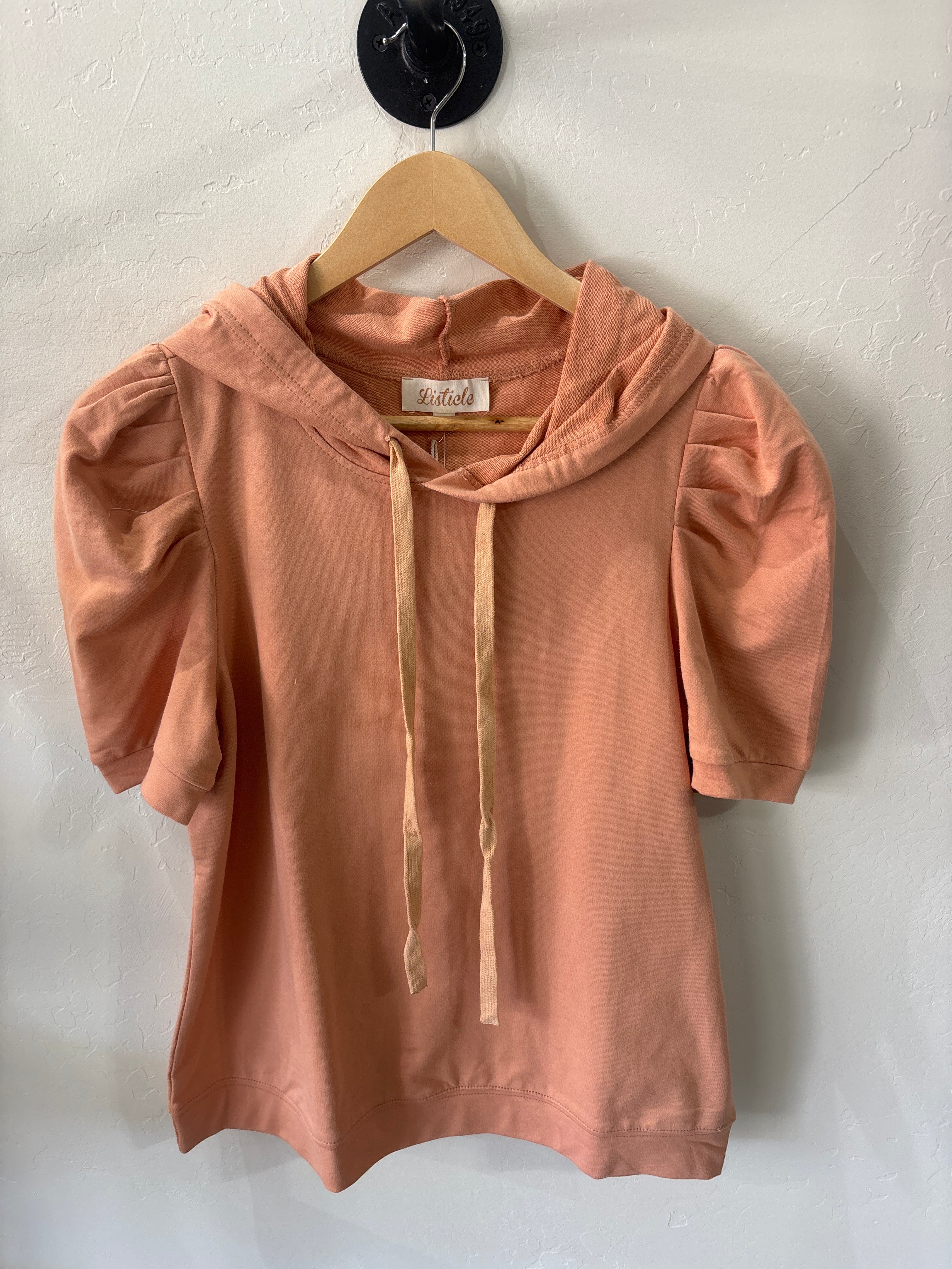 Peach short sleeve hoodie