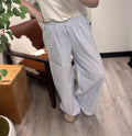 Blue and white mesh lounge pants